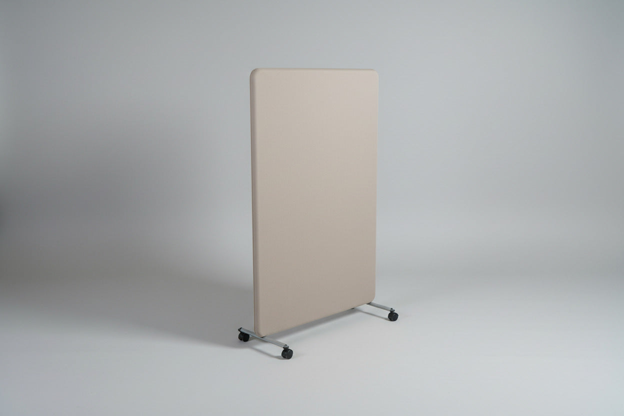 Abstracta Softline gulvskærm lys beige front med hjul